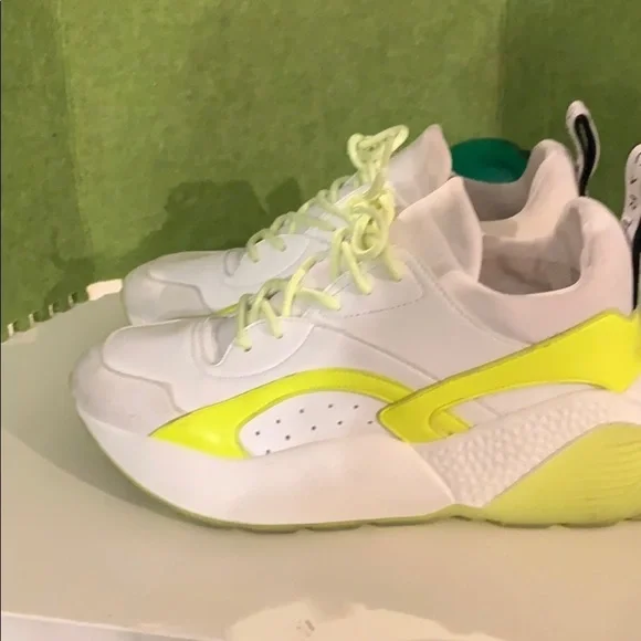 - Stella McCartney Eclypse Training Tennis Shoes White/Neon Yellow Women S…